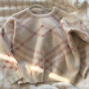 FRNCH Soft Plaid Crew Neck Sweater